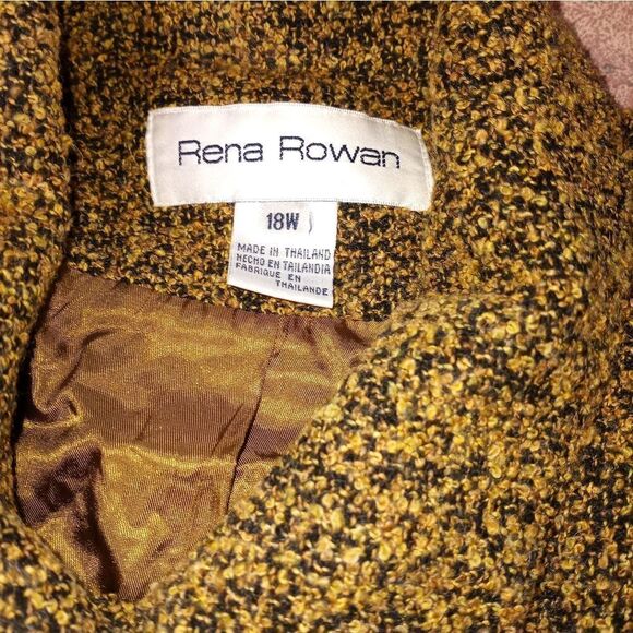 RENA ROWAN 18W Brown ButtonUp LinedPockets Career WoolBlend WOMEN'S Blazer/ Coat - Picture 3 of 11